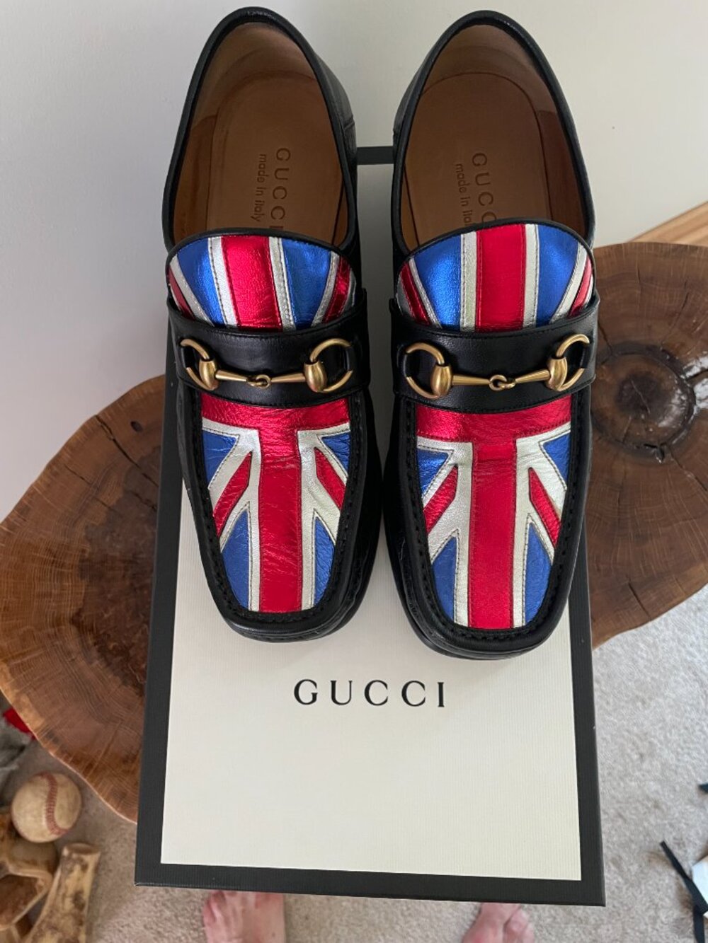 Men's size 7 Gucci Union Jack Horse Bit Loafers
